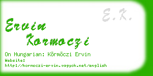 ervin kormoczi business card
